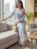 Women Floral Printed Straight Kurta With Lace Detail