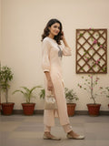 Varanga Women Striped Regular Pure Cotton Kurta with Trousers