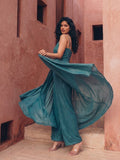 Elegant Teal Kurta Set With Trousers