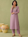 Womens Mauve Mystique Embroidered Suit Set