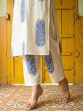Women's Indigo Bloom Cotton Kurta Set