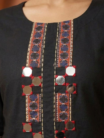 The Midnight Ajrakh-Edge Women's kurta Set