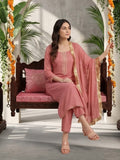 Varanga Women Mauve Straight Kurta With Tonal  Ottom & Dupatta