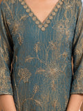 Embroidered Shimmer Kurta Set With Dupatta