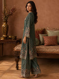 Ethnic Printed Kurta Set With Matching Palazzo And Dupatta