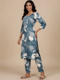 Varanga Women Round Neck Bold Print Kurta Set