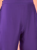 Kurta Set with solid ankle-length trousers, and a brocade dupatta