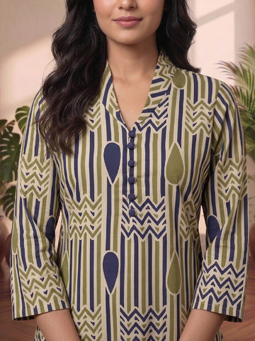 Geometric Prints Meet Effortless Comfort In This Chic Midnight Kurta Set