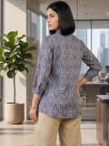 Navy Coloured Slim Collar Long Sleeves Floral Shirt
