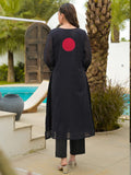 Abstract Print Straight Kurta with Trouser