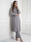 Women Embroidered Kurta With Trousers