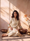 Kurta Set Featuring Artistic Prints And A Statement Dupatta