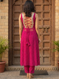 The Rani Pink Bandhaniwomen's Kurta Set