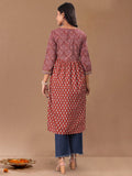 Varanga Maroon Ethnic Motifs Printed Kurta