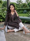 Varanga Women Black Straight Kurta With Three- Quarter Sleeve.