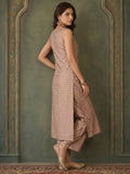 Jaquard V Neck Kurta Set With Dupatta