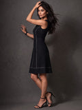 Black A- Line Midi Dress