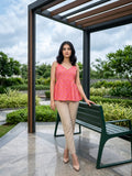 Varanga Women's Pink Festive Peplum Top