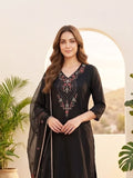 Varanga Women Floral Motif Thread Embroidered Yoke Kurta with Trouser & Dupatta