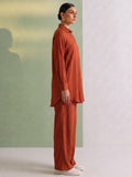 Women's Solid Relaxed-Fit Shirt & Wide-Leg Co-Ord Set