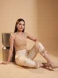 Varanga Women Varanga Off White Silk Organza Zari Embellished Trousers