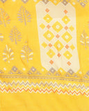 Varanga Women yellow abstract printed anarkali kurta paired with printed dupatta