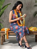 Varanga Blue Colored Women Summer Dress