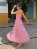 Dusty Pink Geometric Spaghetti Dress