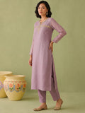 Womens Mauve Mystique Embroidered Suit Set