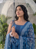 Abstract Cotton Sleeveless Kurta Set With Dupatta
