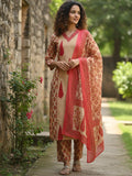 Varanga Ethnic Rust & White Suit Set