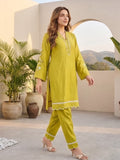 Kurta Set With 3D Work On The Sleeves Paired With Solid Trousers And Dupatta.