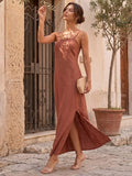 Varanga Brown Colored Women Summer Dress