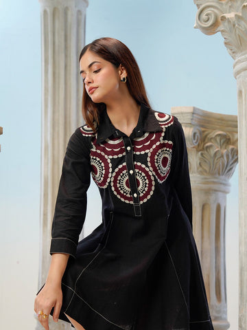 Black Premium Aline Dress