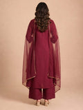 Noor Maroon Embroidered Kurta & Trouser