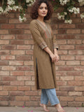 Printed Yoke V Neck Line Kurta
