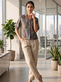 Multi Coloured Short Sleeves Shirt Collar Top