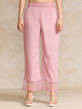 Varanga Women Pink Straight Kurta Paired With Tonal Bottom