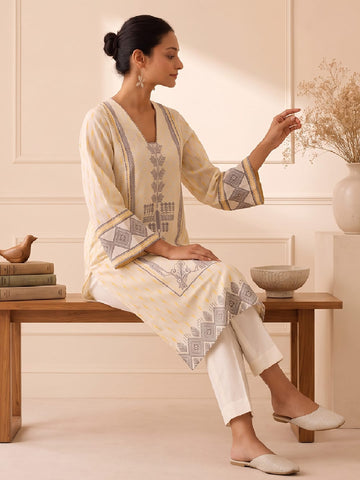 Golden Bloom Silk Women's Kurta Set