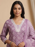 Varanga Women Floral Printed V Neck  Kurta with Trouser & Dupatta