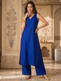 Jaquard V Neck Kurta Set With Dupatta