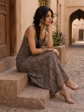 Varanga Brown Colored Women Summer Dress