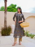 Midnight Botanical Tiered Kurta Set