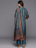 varanga-women-patola-printed-teal-beige-mandrin-collar-straight-kurta-with-solid-bottom-and-printed-dupatta-vskd32064