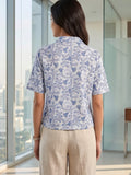 White Coloured Short Sleeves Shirt Collar Top