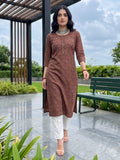 Varanga Women Maroon And Blue Bandez Printed Straight Kurta