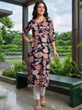 Varanga Women Bold Floral Printed Straight Kurta