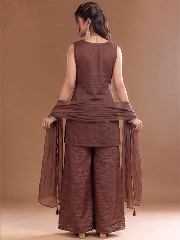 Varanga Embroidered Kurta With Dupatta | Poly Georgette | Festive