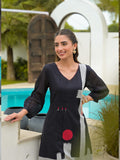 Abstract Print Straight Kurta with Trouser