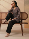 Women's Black & Rust Ajrakh Print Short Kurti